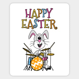 Drummer Easter Bunny Playing Drums Magnet